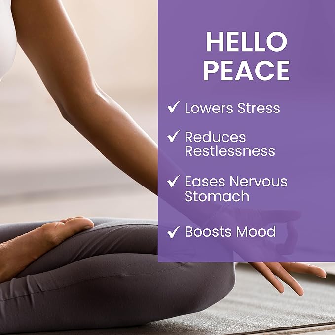 Himalaya Hello Peace, Daily Stress Relief Herbal Supplement, Ashwagandha, Turmeric, Saffron, Eases Nervousness, Relaxation and Calm, Balances Cortisol, Non-GMO, Vegan, 60 Capsules, 30 Day Supply