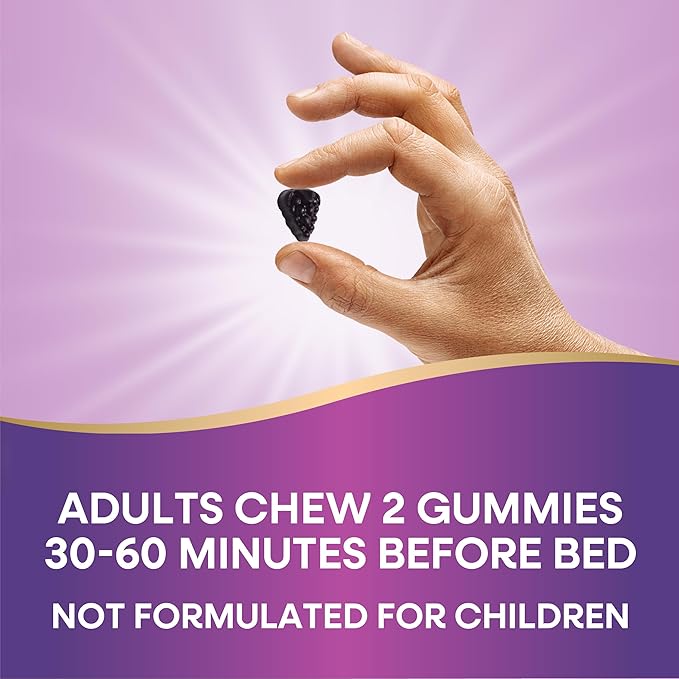 Nature’s Way Sambucus Sleep + Immune* Elderberry Gummies, Sleep and Immune Support*, With Melatonin, Vitamin C, L-Theanine, Zinc, 50 Gummies (Packaging May Vary)