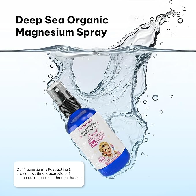 Magnesium Spray, Triple Action!- Spray Your Way to Wellness | Immediate Relief with Our Unique Magnesium Glycinate, Magnesium Citrate, Magnesium Chloride Blend Spray (Sweet)