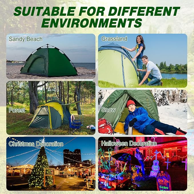 Hicarer 12 Inch Tent Stakes Screw in Camping Stakes Heavy Duty Metal Stake Ground Anchor Peg Threaded Tent Spikes with Hex Head Driver for Camping Garden Inflatable