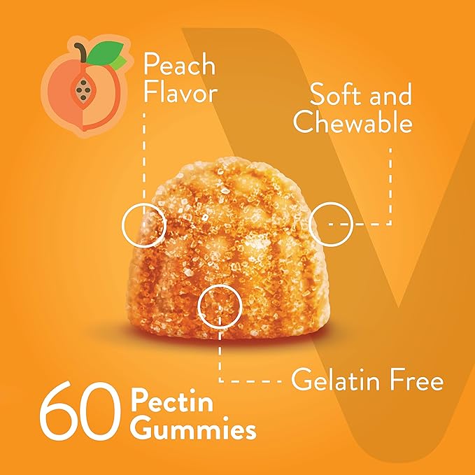 Turmeric Gummies with Turmeric Curcumin 2000mg, Ginger & Black Pepper Extract - Immune Support, Healthy Skin, and Joint Health - Vegan, Gelatin Free, GMO Free - Tasty Chewable Peach Flavored Gummy