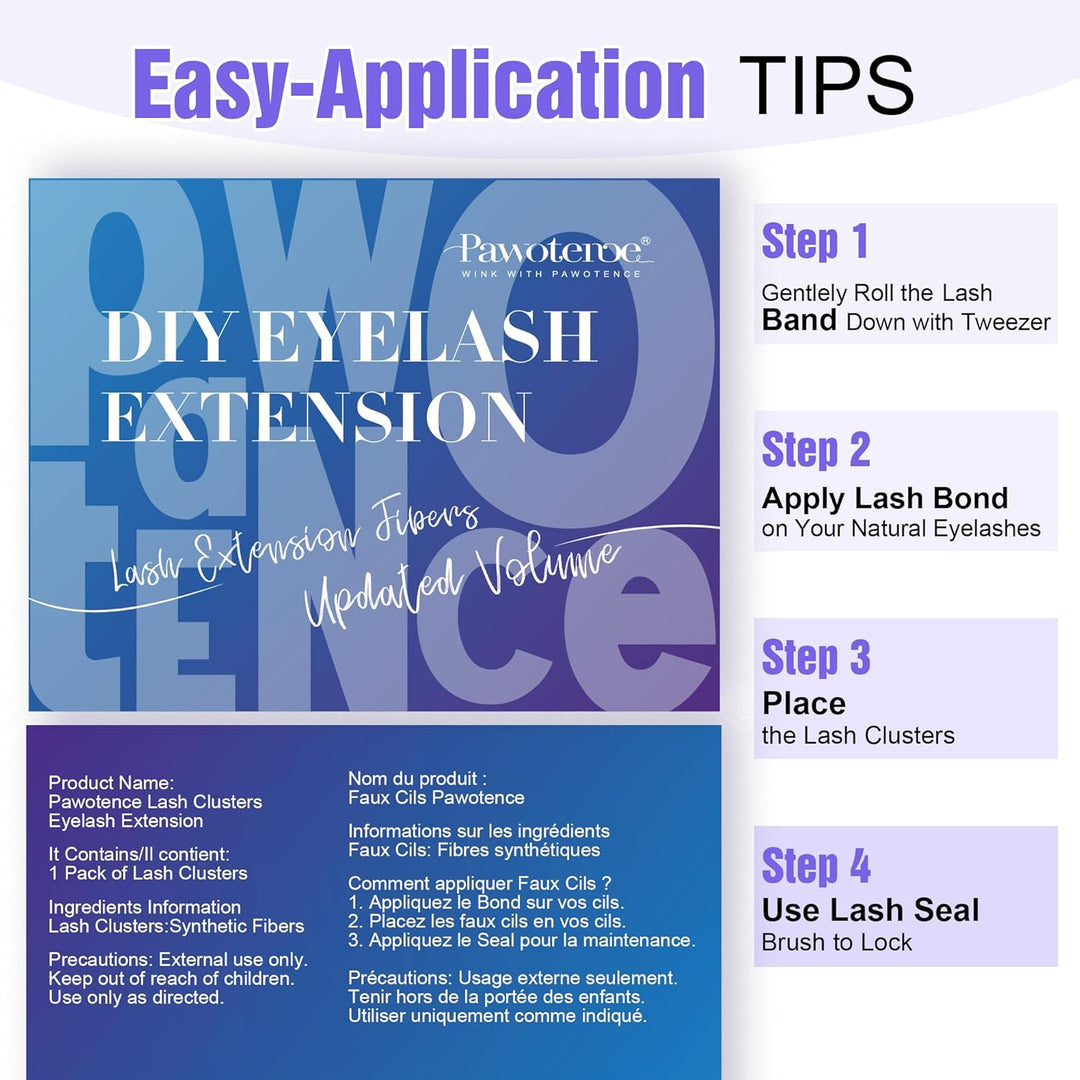 80D Full Volume Eyelash Clusters Kit | DIY Lash Extensions with Bond & Tweezers