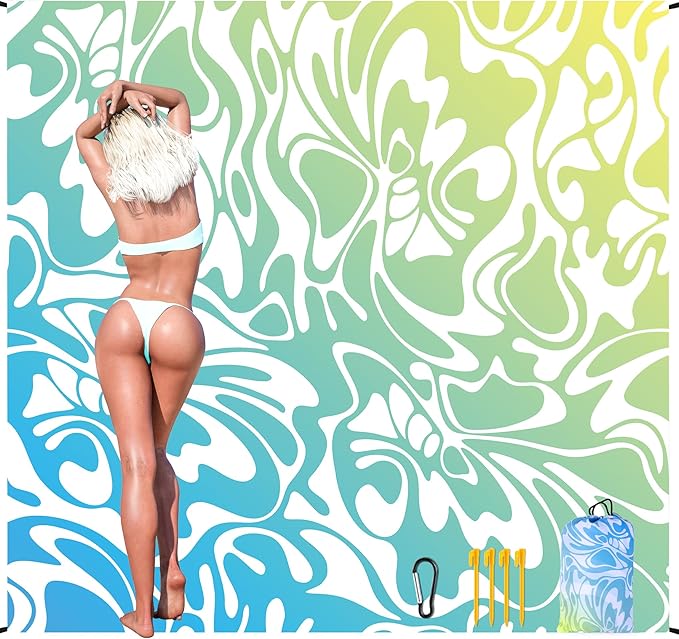 AISPARKY Beach Blanket Waterproof Sandproof Quick Drying Beach Mat Extra Large Outdoor Picnic Blanket for Travel Camping Hiking