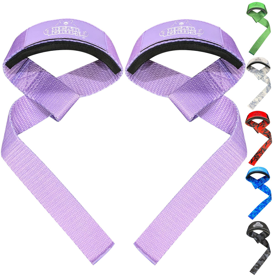 Bear Grips Lifting Straps Gym, Wrist Straps for Weightlifting, Gym Straps, Weightlifting Straps, Deadlift Straps, Weight Lifting Straps for Men, Weight Straps Lifting Women, 2 Lifting Strap | Purple