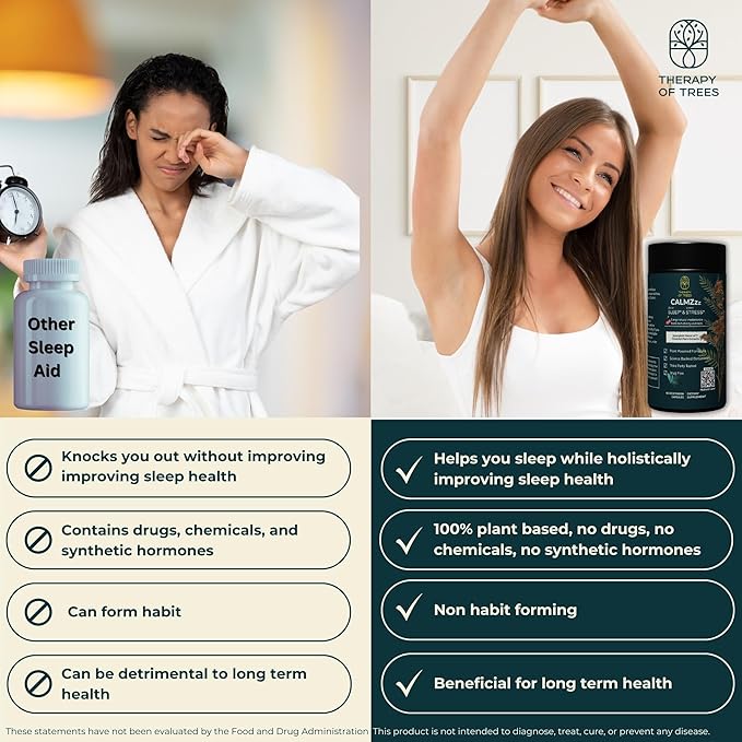 Advanced Sleep Aid with Melatonin and 7 Super Plants | Non-Habit Forming, 100% Natural Sleep Supplement | Only Plants Nothing Else, Natural Sleep Aids for Adults | Melatonin 5mg (Pack of 2)