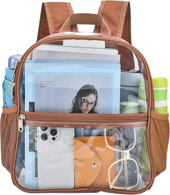 USPECLARE Clear Backpack for Stadium Approved 12×6×12, Water proof Clear Bag for Stadium Events and Concert Work Sport Event