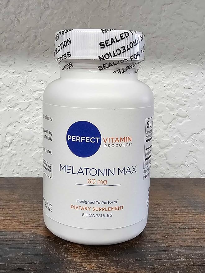 60mg Extra Strength Melatonin MAX - High Dosage Melatonin Ensures Amply Supply Of This Important Hormone - 100% Drug-Free, Vegan, Non-GMO, Gluten-Free (60 Capsules)
