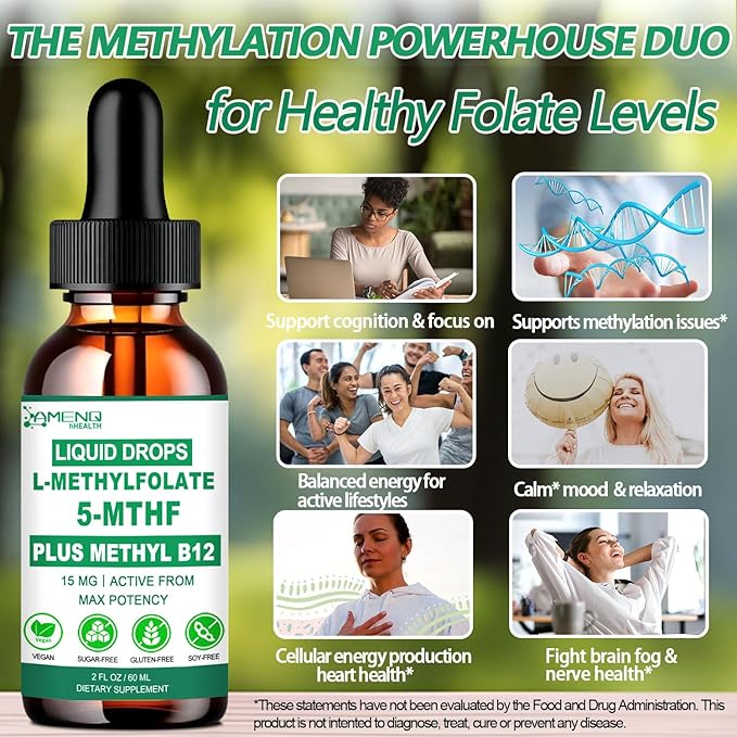 Methylfolate Supplement and Cortiosl Health Bundle, Non GMO, Sugar Free