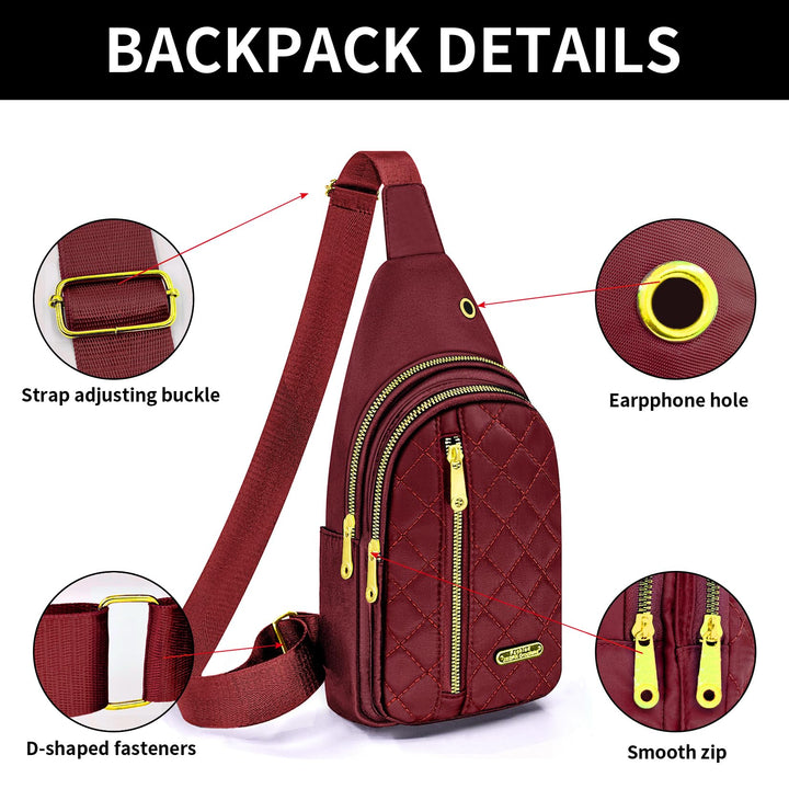 Aisijimo Small Sling Bag For Women Men Casual Crossbody Sling Backpack