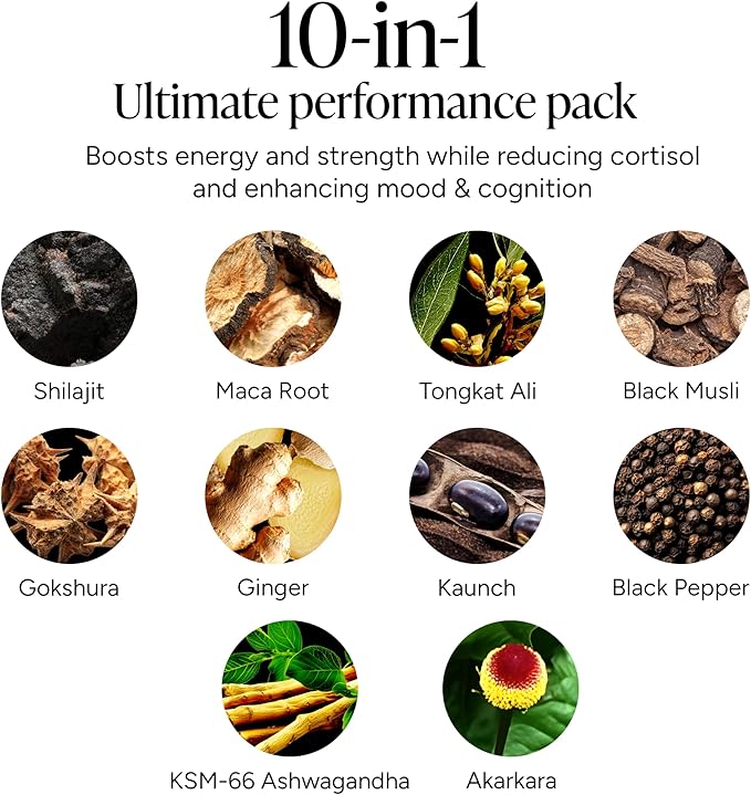 Root Labs10-1 Alpha Gummies | 4000 mg Shilajit I KSM 66 Ashwagandha | Maca Root| Tongkat Ali | No Added Sugar | GMO Free I Vegan I Clean Lab Project Certified I 60 Gummies