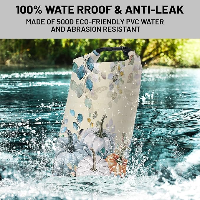 Waterproof Dry Bag,Roll Top Fall Thanksgiving Waterproof Backpack 5L/10L/20L Floating and Lightweight Bags for Kayaking, Boating, Fishing, Swimming and Camping