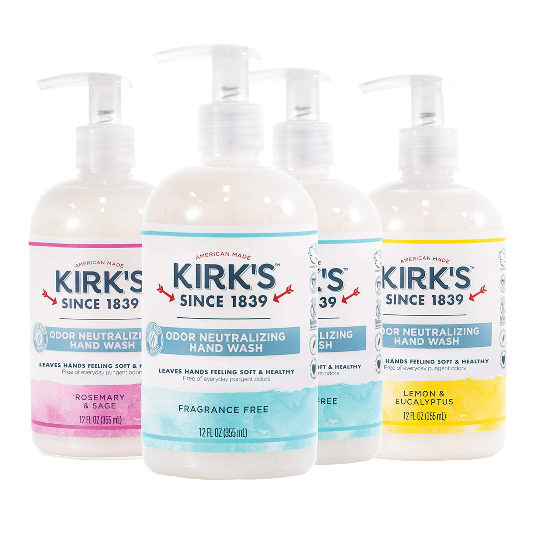Kirk'S Odor-Neutralizing Clean Hand Soap Castile Liquid Soap Pump Bottle | Moisturizing & Hydrating Kitchen Hand Wash | 12 Fl Oz