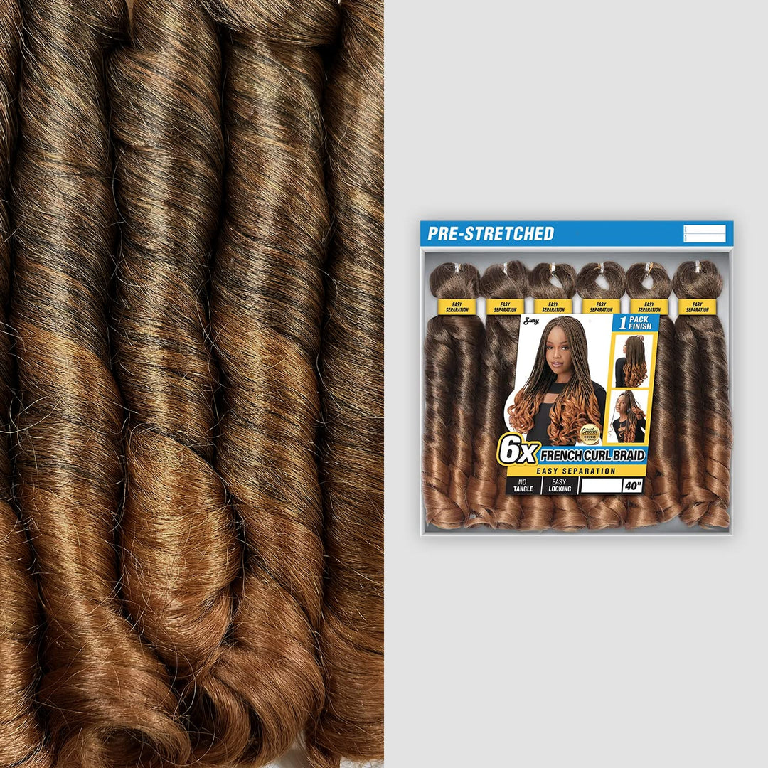 Royal Zury Crochet Braids Hand Made French Curl Braid 6X (FS 1B/30)