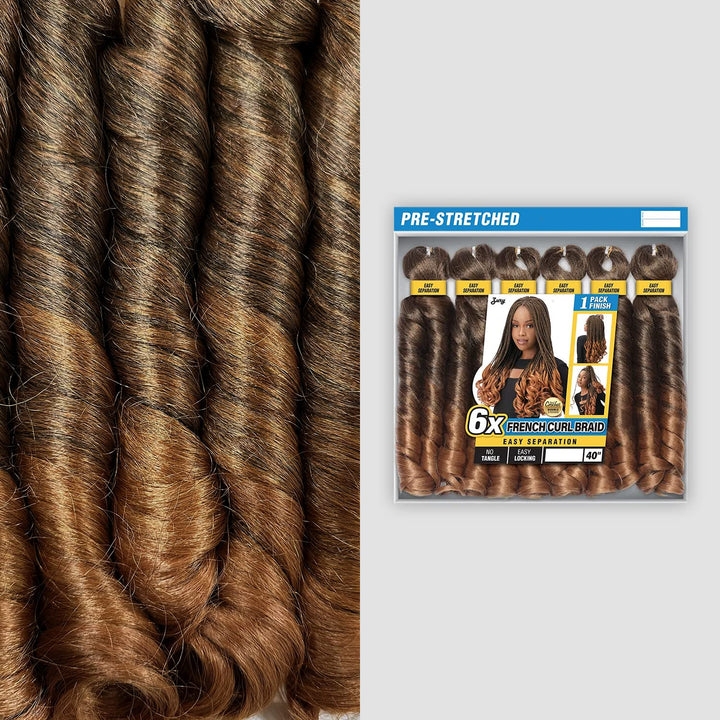 Royal Zury Crochet Braids Hand Made French Curl Braid 6X (FS 1B/30)