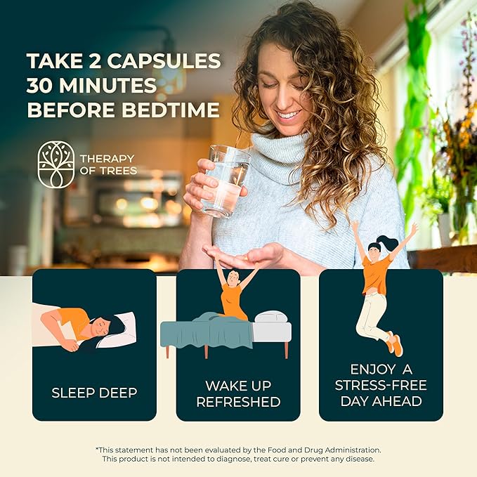 Advanced Sleep Aid with Melatonin and 7 Super Plants | Non-Habit Forming, 100% Natural Sleep Supplement | Only Plants Nothing Else, Natural Sleep Aids for Adults | Melatonin 5mg (Pack of 2)