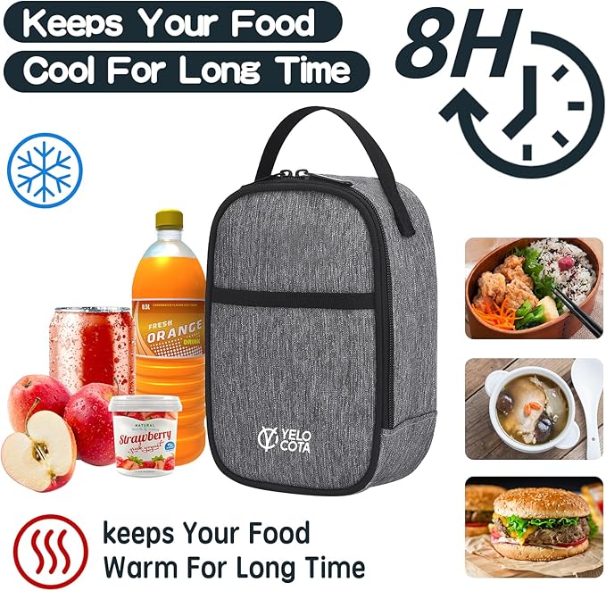 Mini Thermal Bag, Snack Bag, Insulated Lunch Bag, Lunch Cooler Bags, Exact Designed for Insulated Food Jar below 27oz, Lunch Tote Bag for Child,Men,Women …