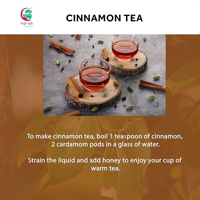 Premium Cinnamon Bark 4 oz | Cinnamon Stick Pieces/Chips For Tea, Cooking | Rich Aroma and Great Flavour by Yogi's Gift