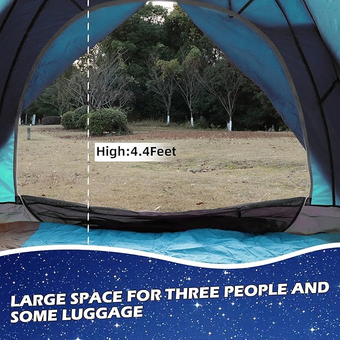 2-3 Person Backpacking Tent, 3-4 Season Lightweight Waterproof Tents with Two Doors for Outdoor Camping, Hiking, Family Beach Hunting Travel