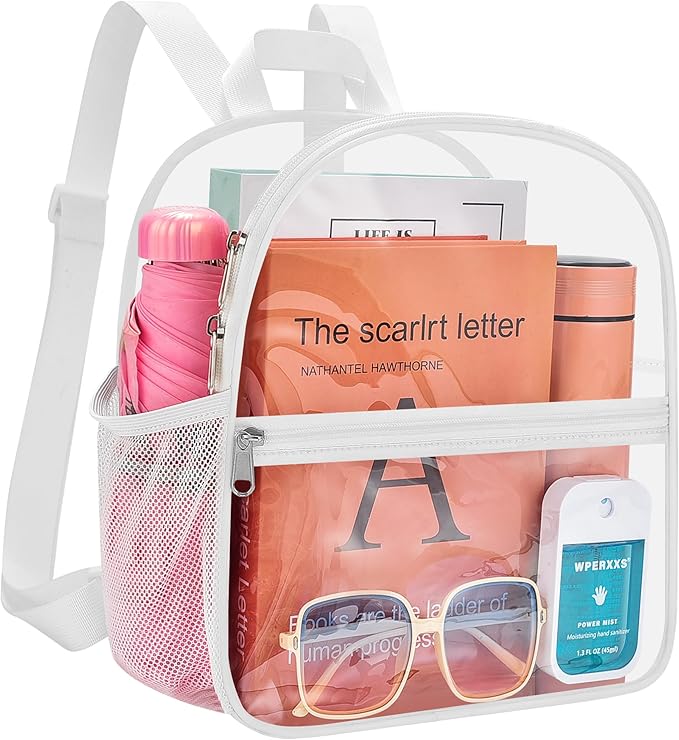 USPECLARE Clear Backpack Stadium Approved 12X11x6, Waterproof Clear Bag Stadium Backpack for Concert Work Sport Event