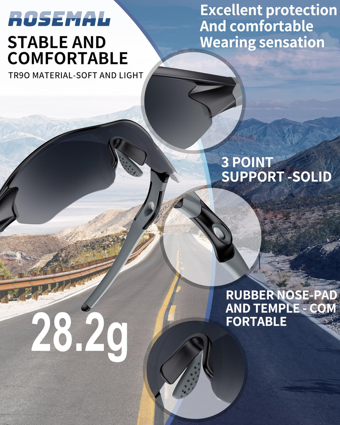 Polarized Sports Sunglasses for Men Women Youth Baseball Running Fishing Tennis Golf Cycling Driving Motor TAC UV400 TR90