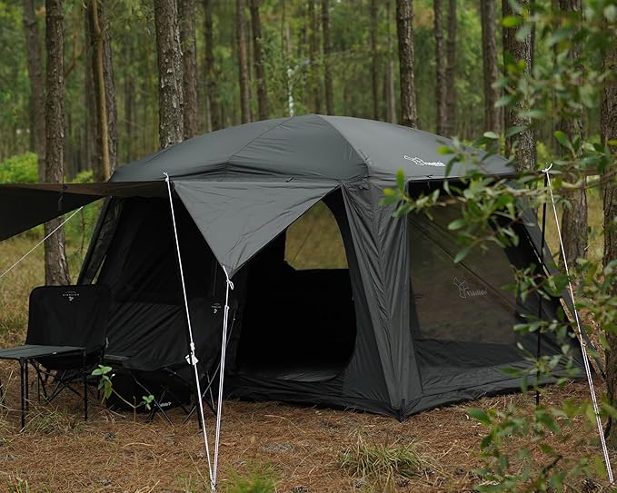 Vidalido 4-6 Person Camping Tent with 3 Door 2 Room Large Family Cabin Tents, Double Layer Waterproof Portable Glamping Tent, Big Tents for Outdoor Camping Hiking and Backpacking