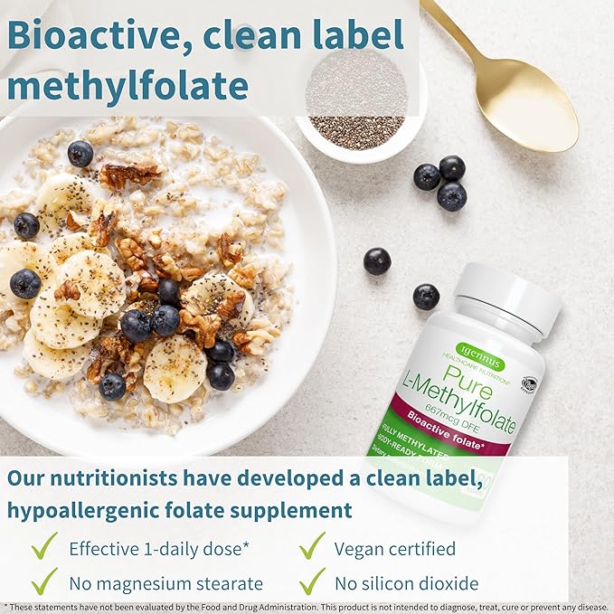 Neurobalance Zinc, Magnesium & Vitamin B6 + Pure Folate 400mcg Vegan Bundle, Chelated Zinc Picolinate 24mg, Oxide-Free Magnesium & Vitamin B6 + Optimized L-Methylfolate, by Igennus