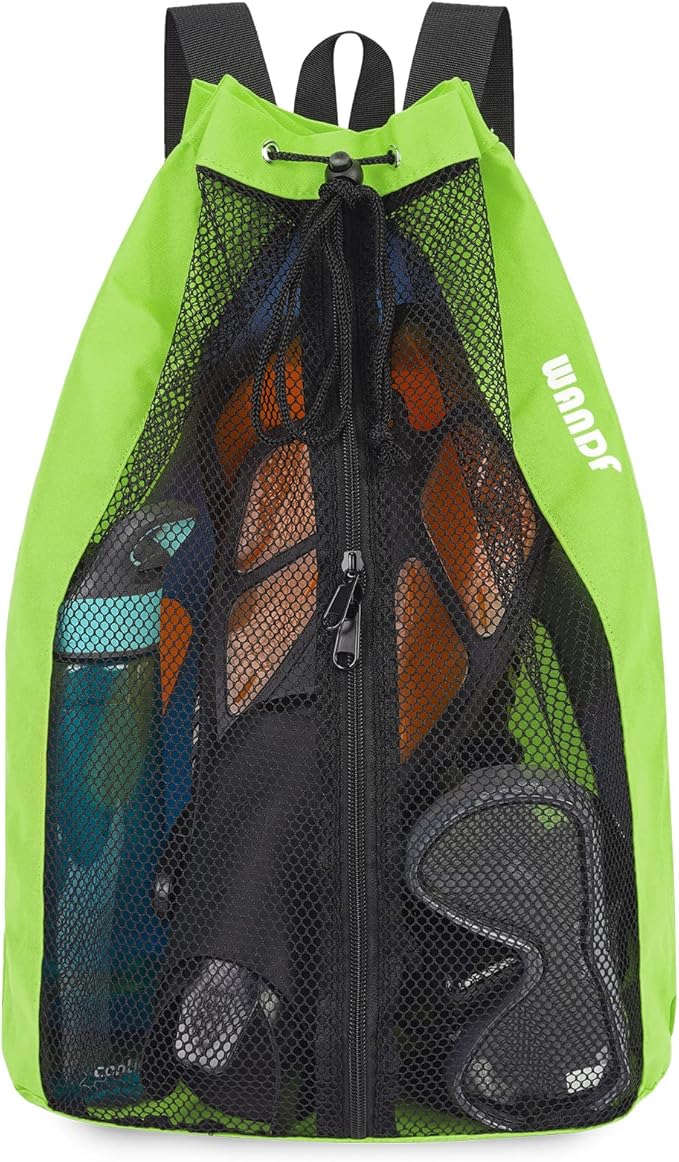 WANDF Swim Bag Mesh Drawstring Backpack Beach Backpack for Swimming, Gym, and Workout Gear