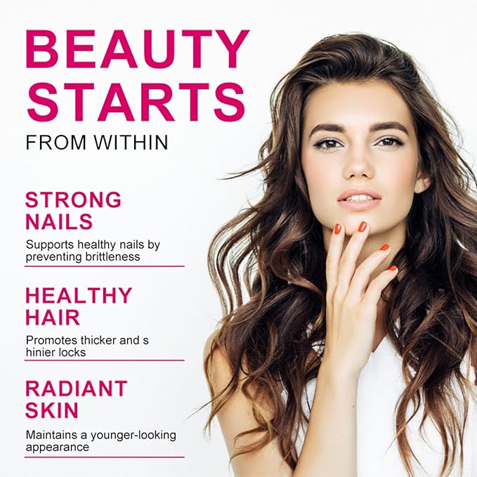 Multi Collagen Complex 200MG + Biotin 3000MCG + Vitamin C 50MG Per Serving! Promotes Healthy Hair, Beautiful Skin, and Nail Support! 120 Capsules, 60 Day Supply