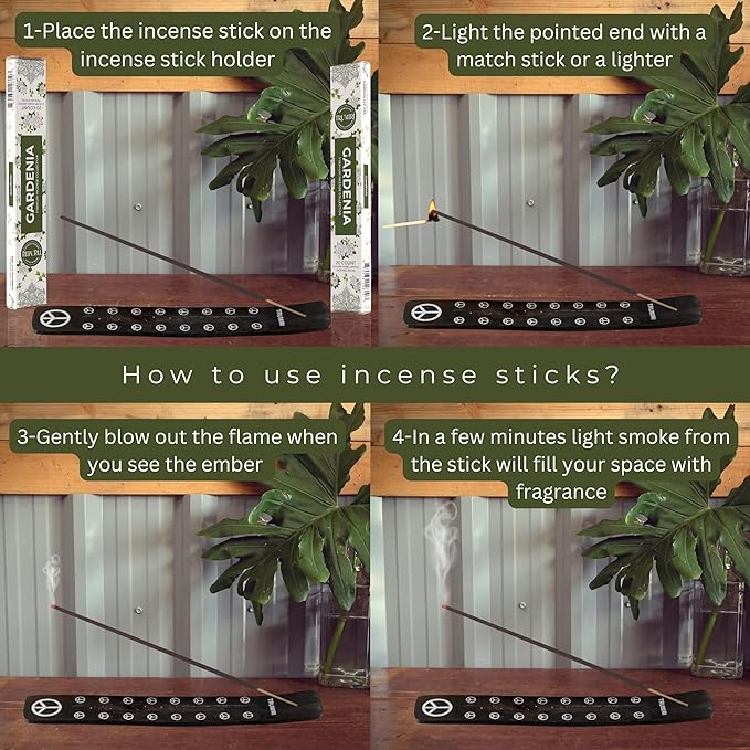 Gardenia Incense Sticks - Total 40 Insence-Sticks - Dual Pack of 20 Insense - Inciensos - Inscents - Natural Non Toxic Ingredients - Incents - Incence - Inscense - Insents