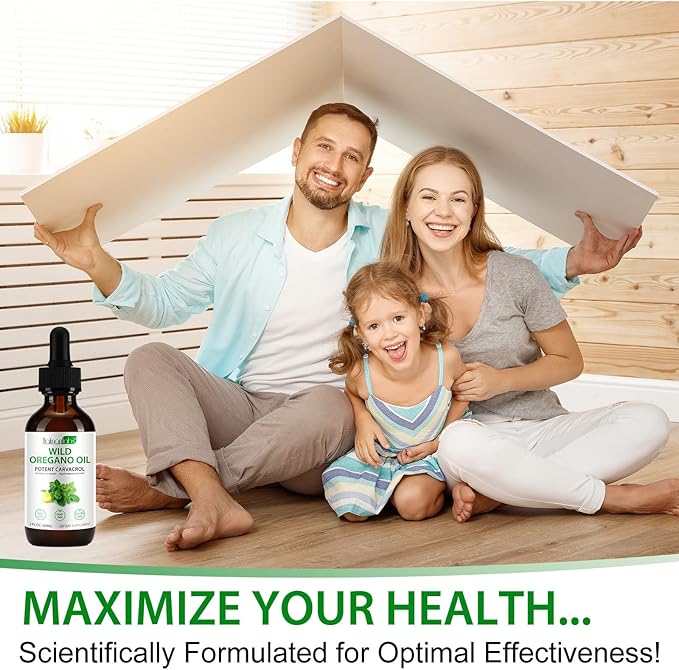 2 Pack Organic Oregano Oil Liquid Drops, Natural Herbal Supplement with Oil of Oregano Drops, Immune, Digestive Support & Energy, Non-GMO, Gluten Free, 4 FL OZ