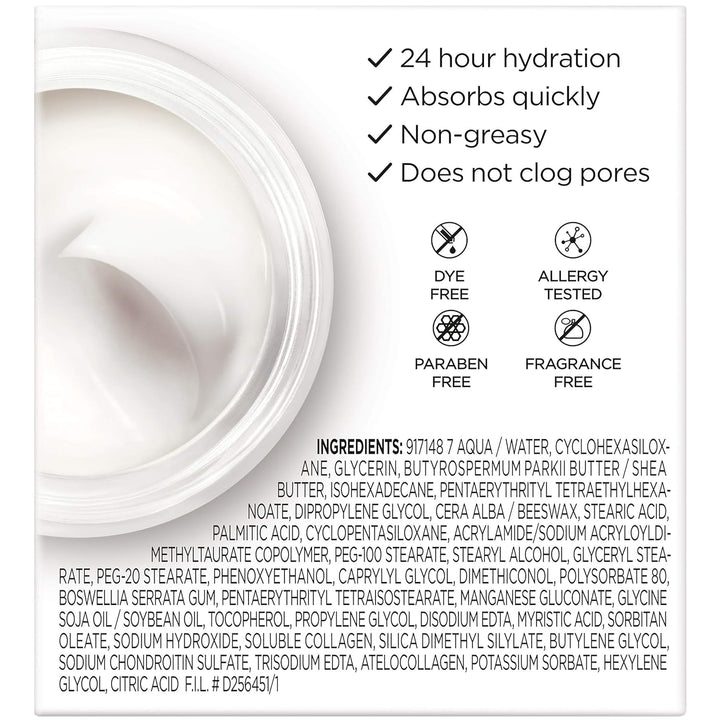 Collagen Daily Face Moisturizer | Fragrance-Free Anti-Wrinkle Cream | 1.7 oz