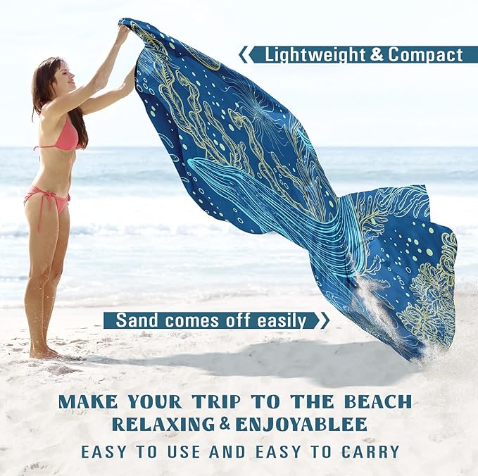 Beach Blanket Sandproof Waterproof 78''×81''1-5Adults Oversized,Compact Lightweight Durable Beach Mat for Travel Camping Hiking Picnic Blanket
