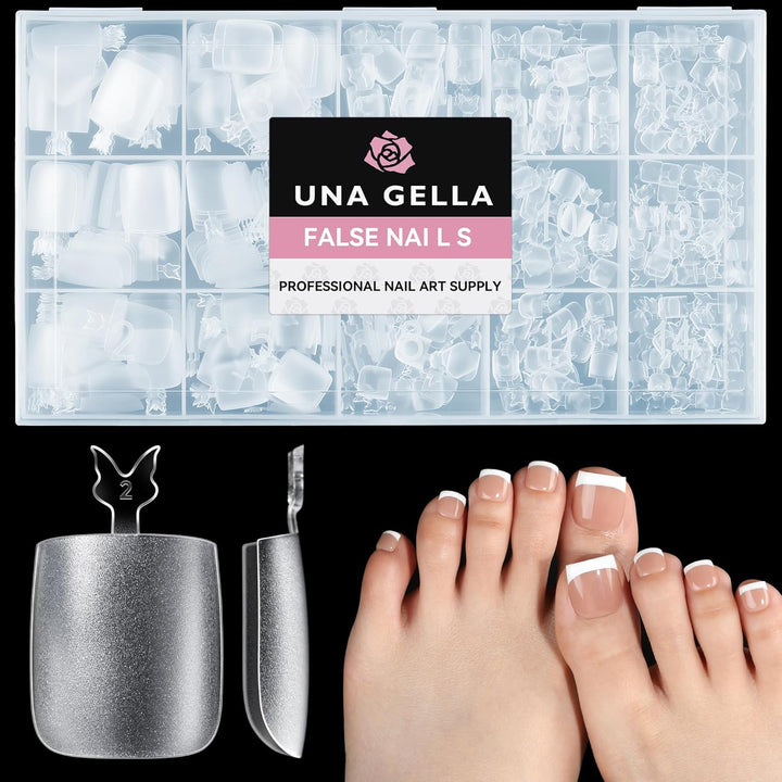 504Pcs Matte Soft Gel Toe Nail Tips | Full Cover for DIY Nail Extensions