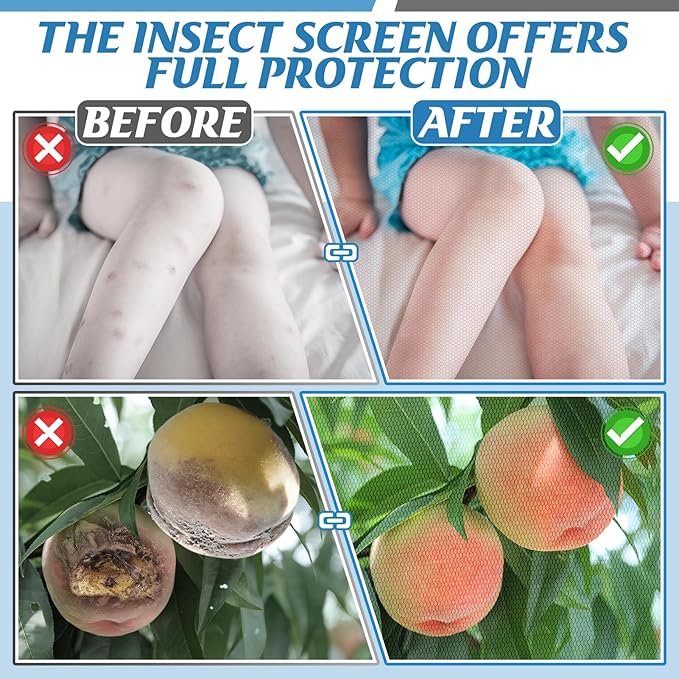 2 Pcs Mosquito Net for Patio - 10Ft x 13Ft for Each Garden Mesh Screen Barrier, Super Dense Patio Netting for Balcony Porch Umbrella Fruit Tree Plants Gazebo Canopy RV Camping, Black