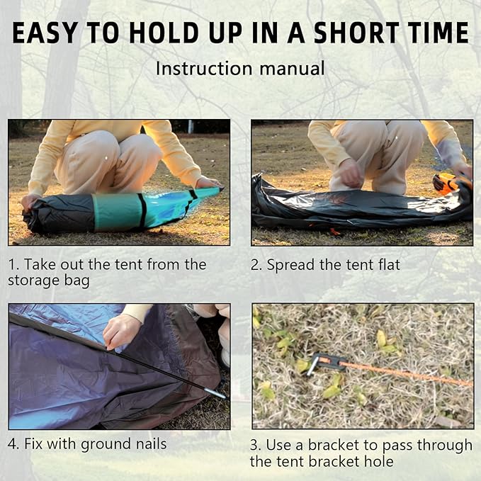 2-3 Person Backpacking Tent, 3-4 Season Lightweight Waterproof Tents with Two Doors for Outdoor Camping, Hiking, Family Beach Hunting Travel