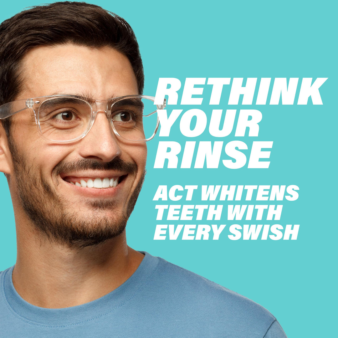 ACT Whitening + Anticavity Fluoride Mouthwash 16.9 fl. oz. With Zero Alcohol, Dye Free, Gentle Mint