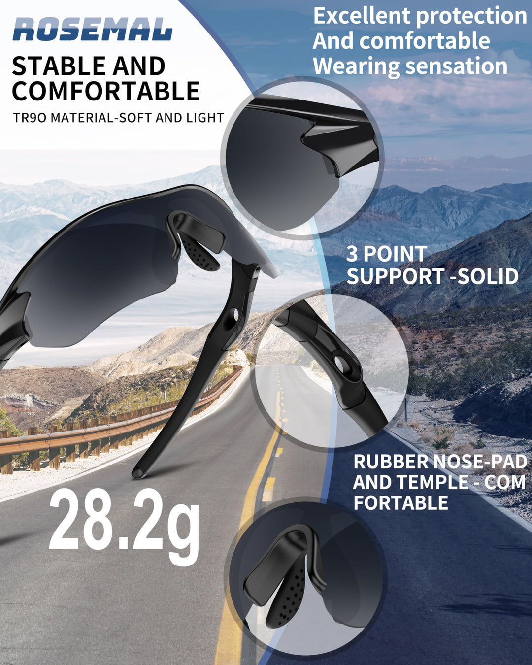 Polarized Sports Sunglasses for Men Women Youth Baseball Running Fishing Tennis Golf Cycling Driving Motor TAC UV400 TR90