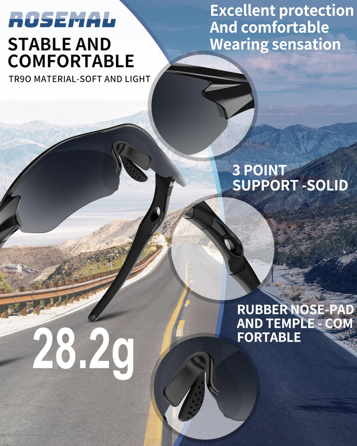 Polarized Sports Sunglasses for Men Women Youth Baseball Running Fishing Tennis Golf Cycling Driving Motor TAC UV400 TR90
