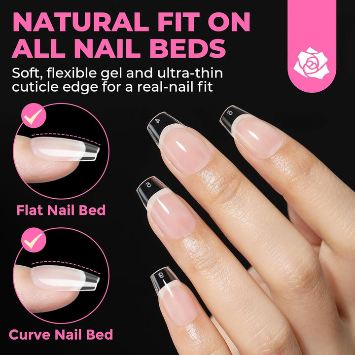504Pcs Matte Soft Gel Toe Nail Tips | Full Cover for DIY Nail Extensions