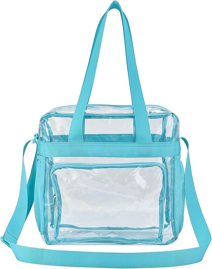 USPECLARE Clear Tote Stadium Approved, Security Travel & Gym Clear Bag for Work Sports Games Concerts