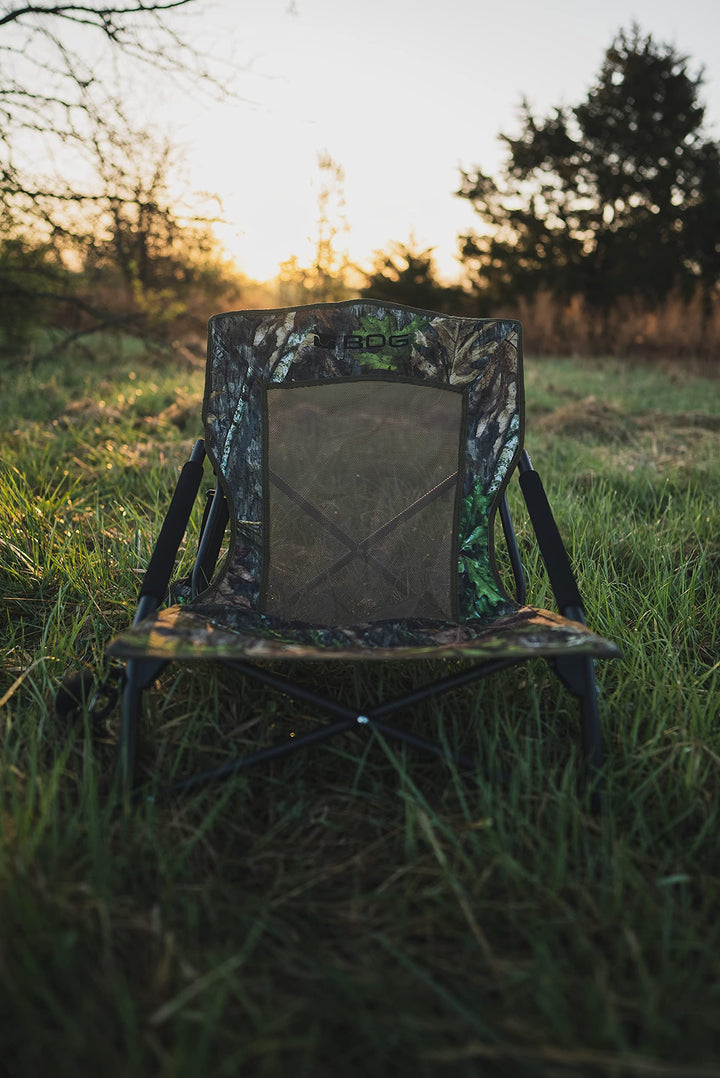 BOG Low Profile Turkey Ground Blind Chair with Rugged Construction, Aluminum Frame, Extended Seat Area & Ameristep Outdoors Mossy Oak Hunting Blinds Treestands Blinds, Mossy Oak Obsession