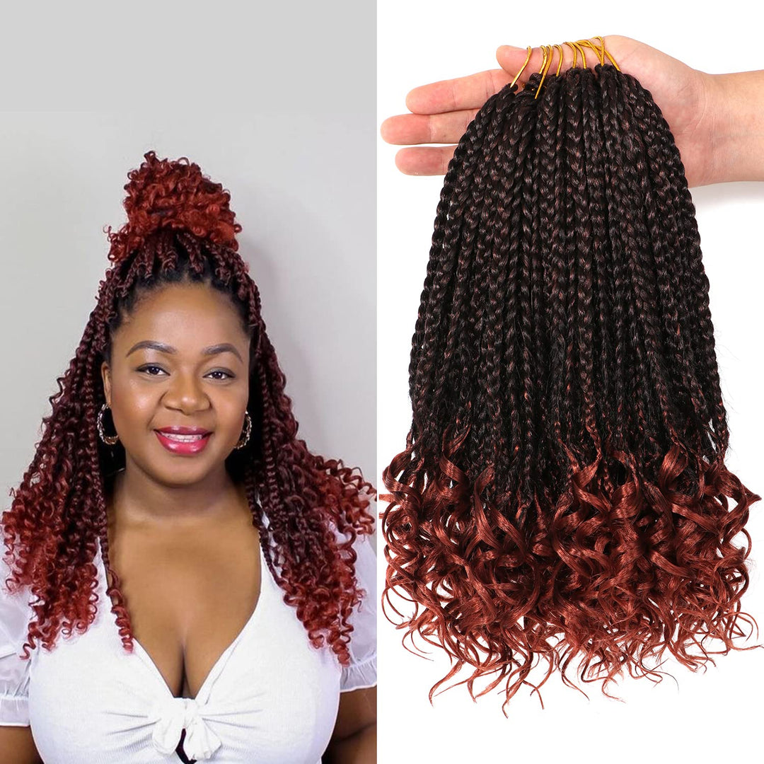 7 Packs 14 Inch Boho Goddess Box Braids Crochet Hair For Black Women (T350#, 14 Inch (Pack Of 7))