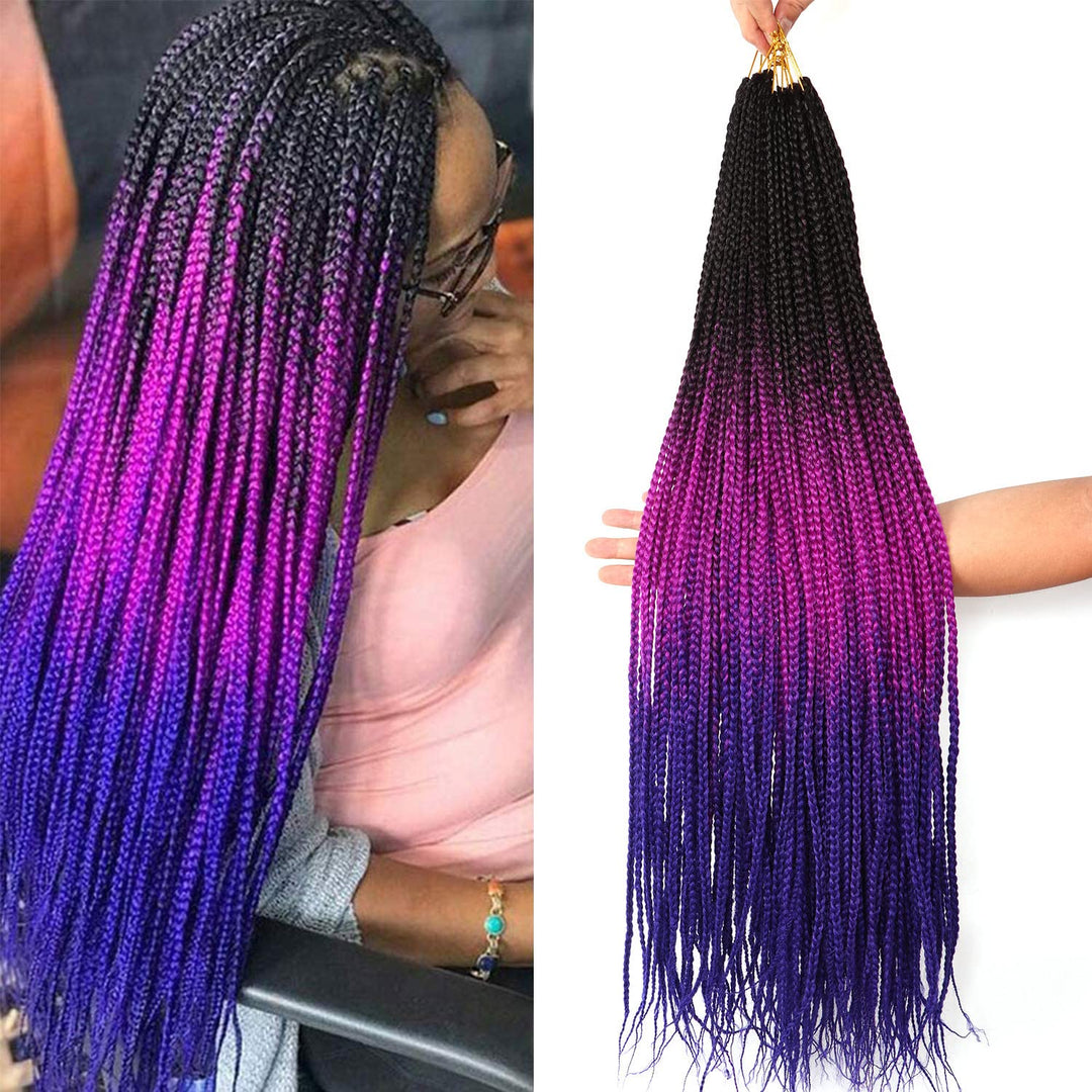 6 Packs Goddess Box Braids Crochet Hair 30 Inch Ombre Prelooped Crochet Box Braids Crochet Hair For Black Women Braiding Hair (3