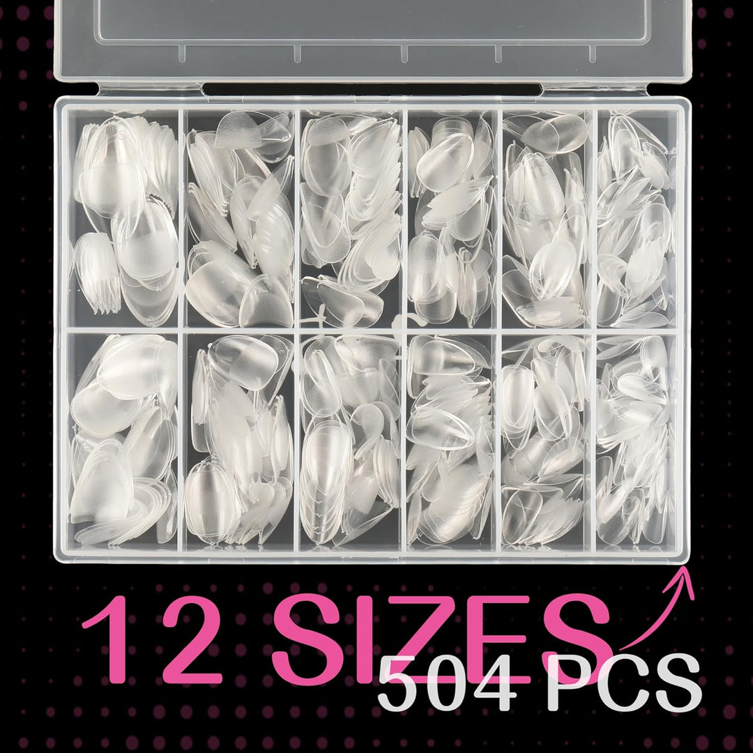 504Pcs Matte Soft Gel Toe Nail Tips | Full Cover for DIY Nail Extensions