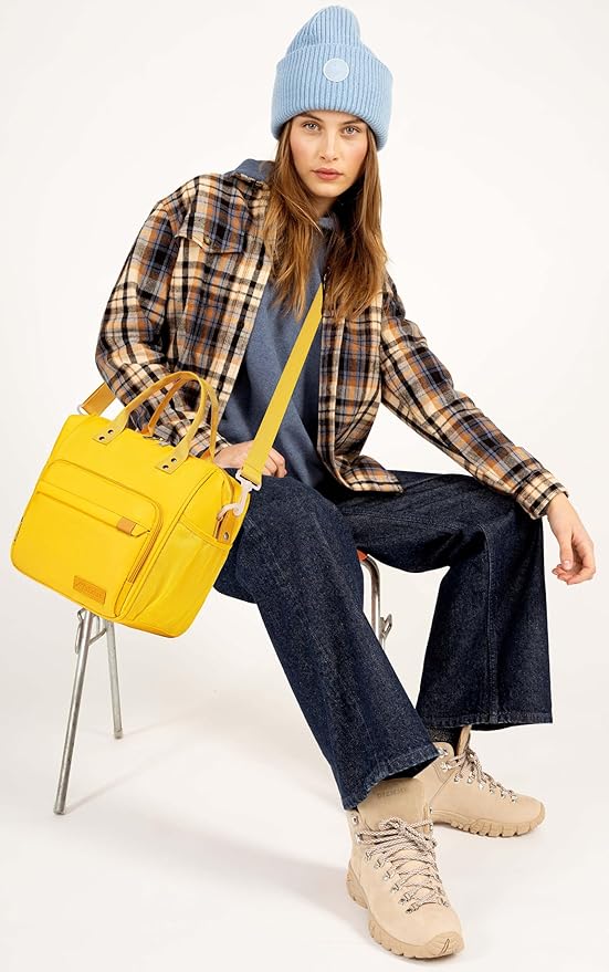 TuErCao Yellow Lunch Box for Women Insulated Lunch Bag for Young Ladies Lunch Tote Bag