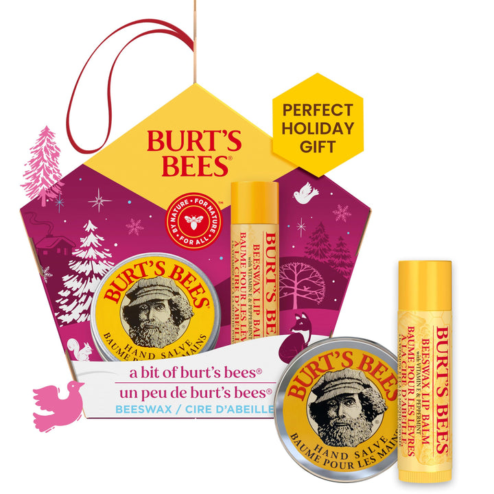 Burt's Bees A Bit of Burt's Bees Beeswax Lip Balm and Hand Salve Gift Set, Natural Origin Skin Care and Lip Care, 2-Piece Set, 0.15 oz./0.3 oz.