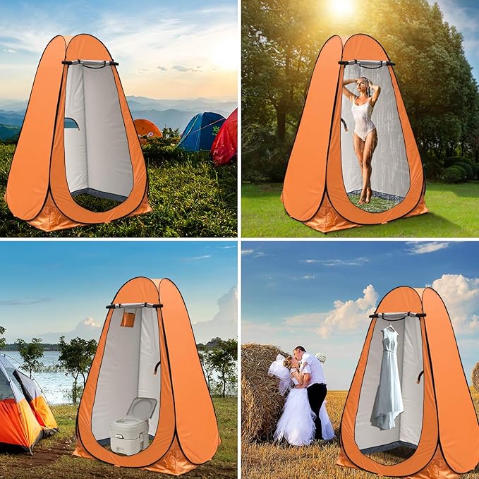 Anngrowy Pop Up Privacy Shower Tent - Portable Outdoor Camping Bathroom Toilet Changing Dressing Room - UPF40+ Waterproof