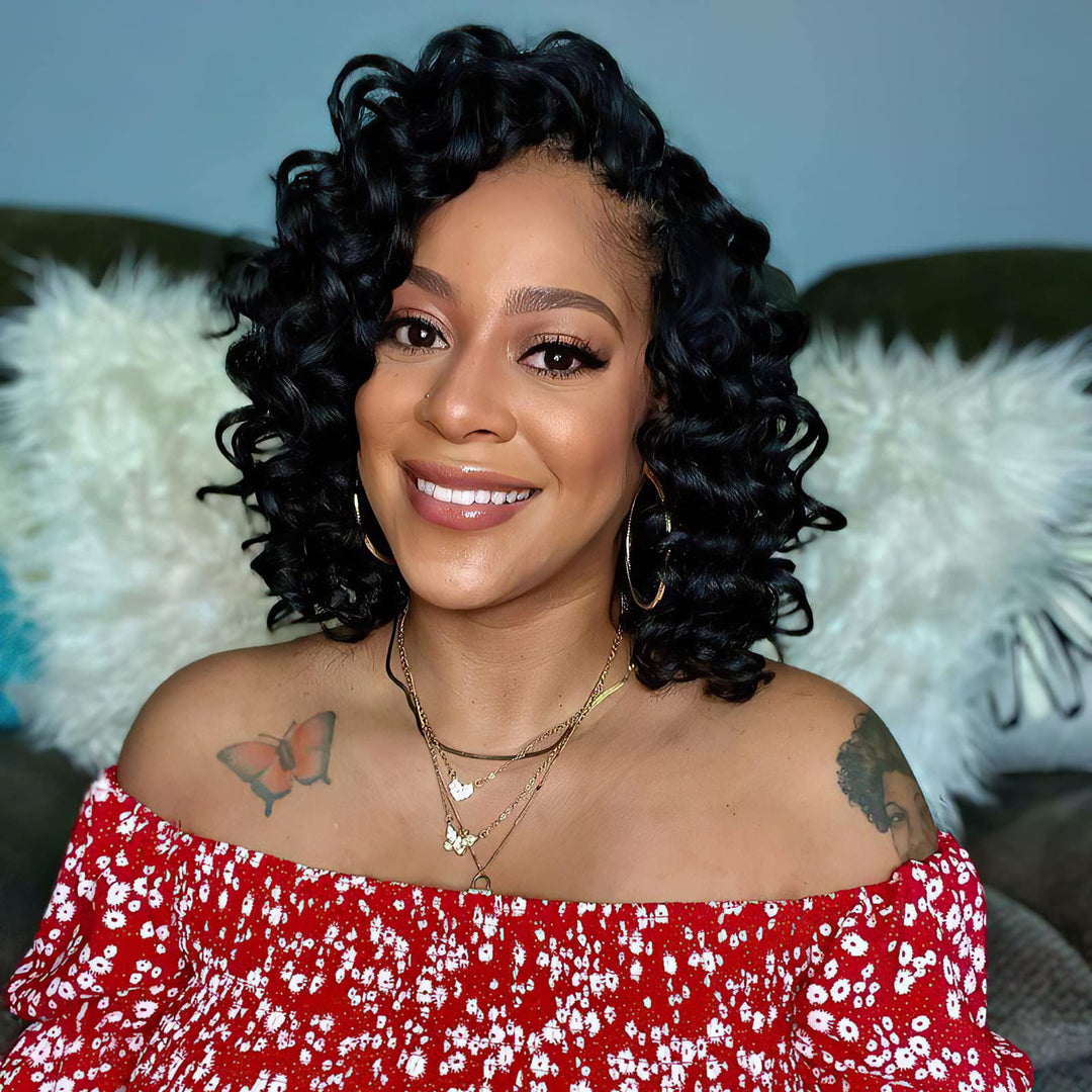 Toyotress Ocean Wave Crochet Hair - 9 Inch 8 Packs Black Brown Crochet Braids Deep Twist Synthetic Braiding Hair Extensions (9 I