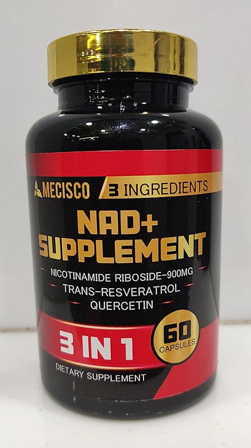 3in1 NAD+ Supplement 1200Mg - Nicotinamide Riboside with Trans Resveratrol & Quercetin - Cellular Activity, Immune, Aging Health - 60 Count Supply for 30 Days