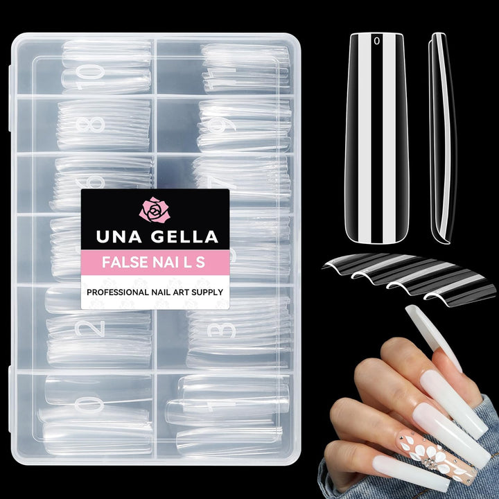 XXL Square Gel Nail Tips | 120 PCS Extra Long | No C Curve | DIY Home Use